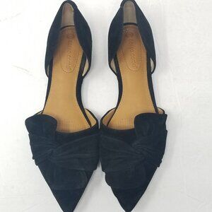 Corso Como Mollie Women's 7 Black Suede Flats Minamalst Whimsigoth Knot